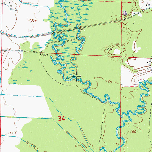 Topographic Map of Little Lubbub Creek, AL