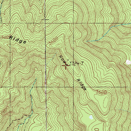 Topographic Map of Howe Ridge, WA