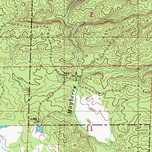 Topographic Map of Little Mayberry Creek, AL