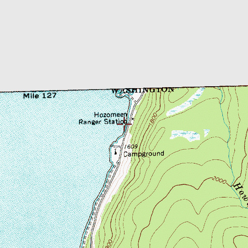 Topographic Map of Hozomeen Ranger Station, WA
