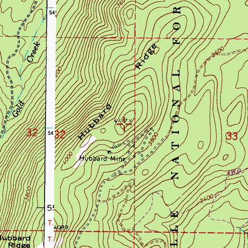 Topographic Map of Hubbard Ridge, WA