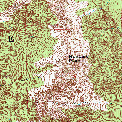 Topographic Map of Hubbart Peak, WA