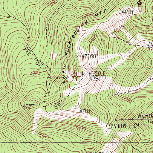 Topographic Map of Huckle Lookout, WA