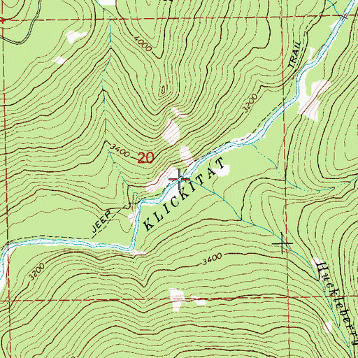 Topographic Map of Huckleberry Creek, WA