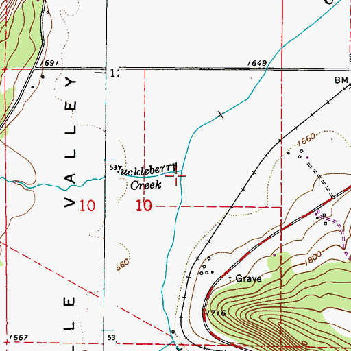 Topographic Map of Huckleberry Creek, WA