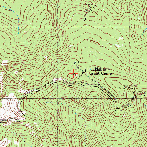 Topographic Map of Huckleberry Forest Camp, WA