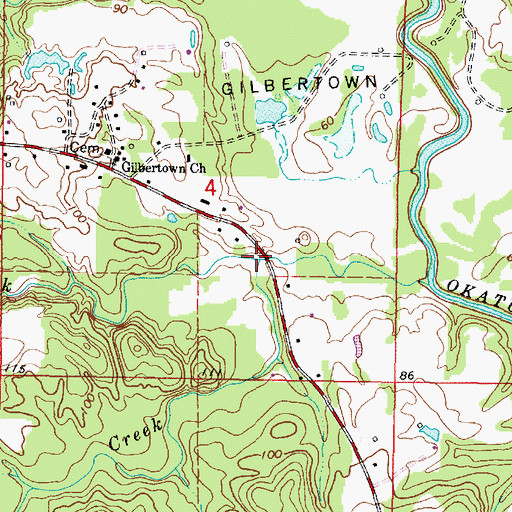 Topographic Map of Little Mill Creek, AL