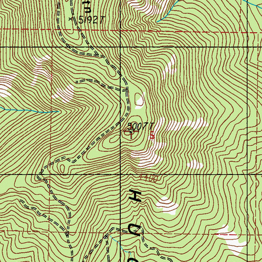 Topographic Map of Huckleberry Range, WA