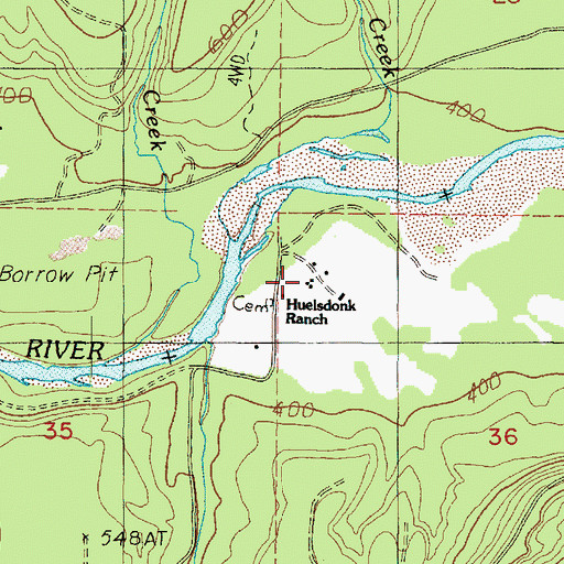 Topographic Map of Huelsdonk Ranch, WA