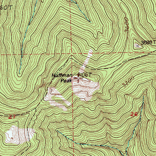 Topographic Map of Huffman Peak, WA