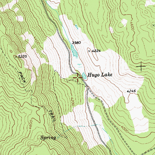 Topographic Map of Hugo Lake, WA