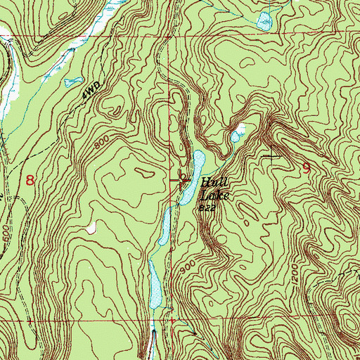 Topographic Map of Hull Lake, WA