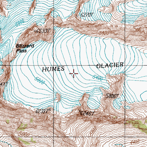 Topographic Map of Humes Glacier, WA