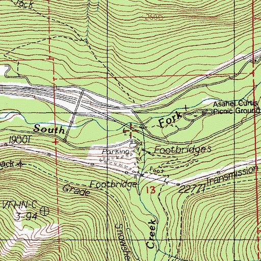 Topographic Map of Humpback Creek, WA