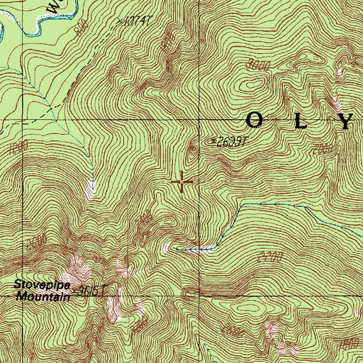 Topographic Map of Humptulips Ridge, WA