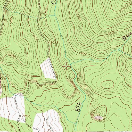 Topographic Map of Hungry Creek, WA