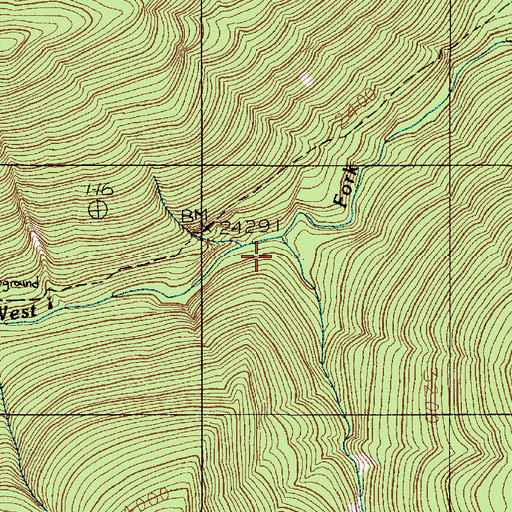 Topographic Map of Hungry Creek, WA