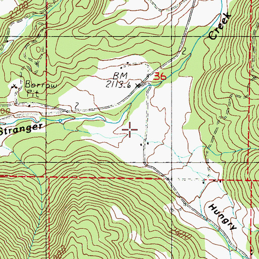 Topographic Map of Hungry Hollow, WA