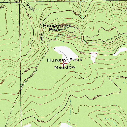 Topographic Map of Hungry Peak Meadow, WA