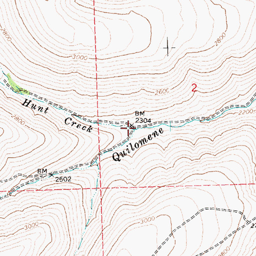Topographic Map of Hunt Creek, WA