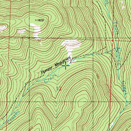 Topographic Map of Hunter Meadows, WA