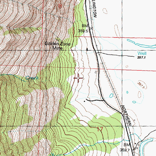 Topographic Map of Hurley Creek, WA