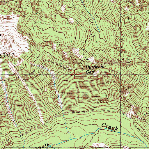 Topographic Map of Hurricane Gap, WA