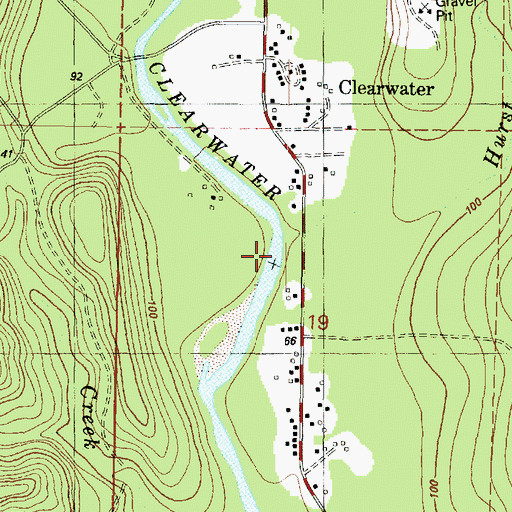 Topographic Map of Hurst Creek, WA