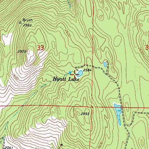 Topographic Map of Hyatt Lake, WA