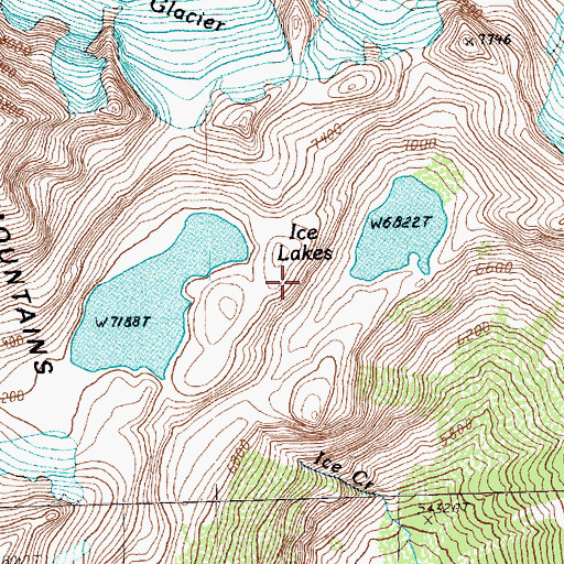 Topographic Map of Ice Lakes, WA