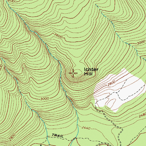Topographic Map of Ichter Hill, WA