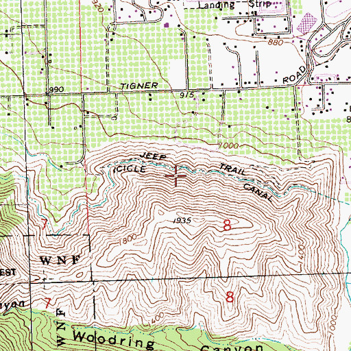 Topographic Map of Icicle Canal, WA