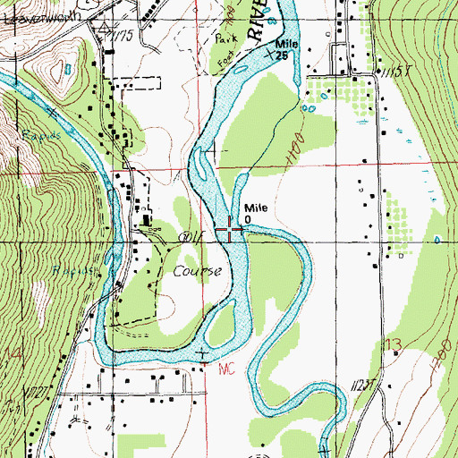 Topographic Map of Icicle Creek, WA