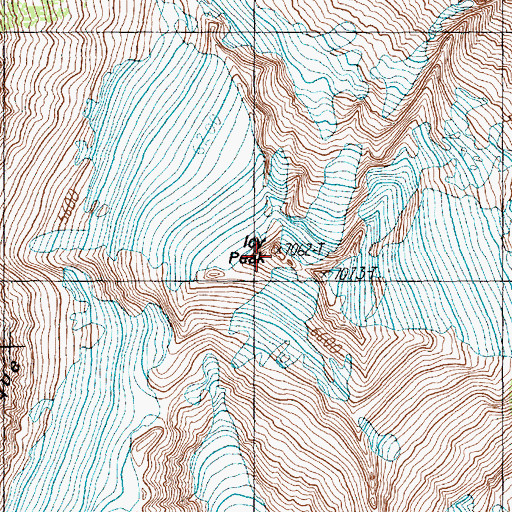 Topographic Map of Icy Peak, WA