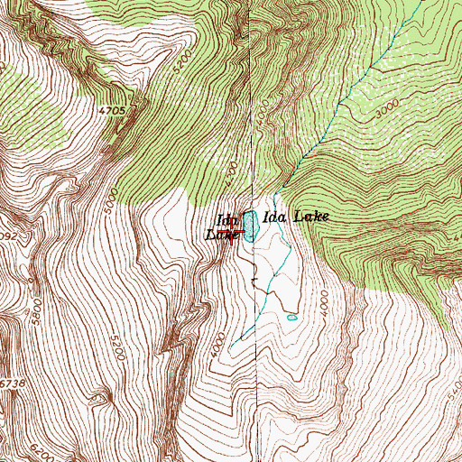 Topographic Map of Ida Lake, WA