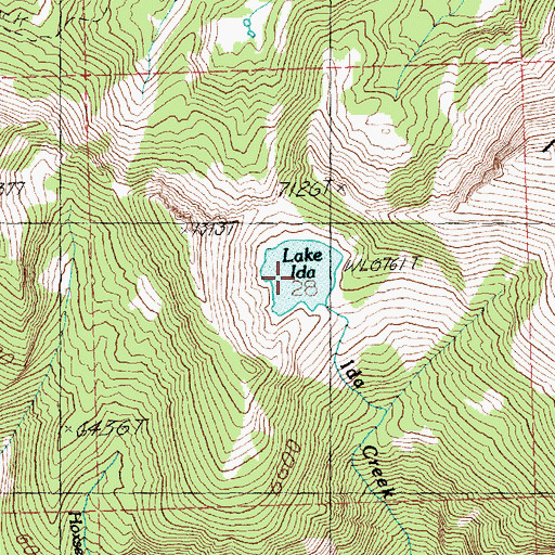 Topographic Map of Lake Ida, WA