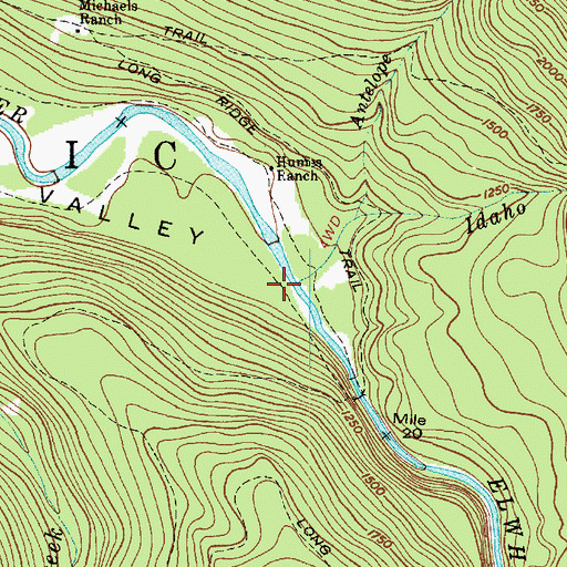 Topographic Map of Idaho Creek, WA
