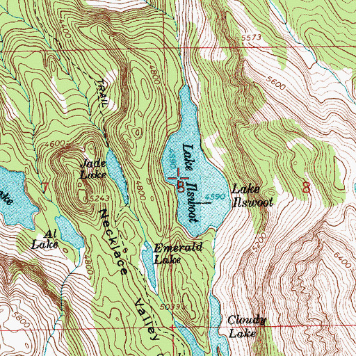 Topographic Map of Lake Ilswoot, WA