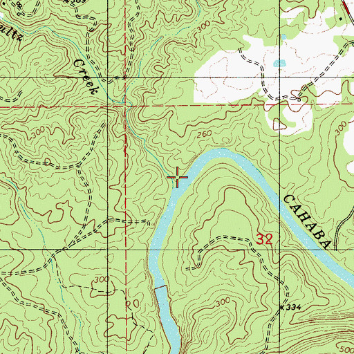 Topographic Map of Little Schultz Creek, AL