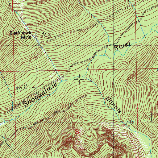 Topographic Map of Illinois Creek, WA