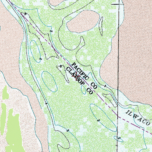 Topographic Map of Ilwaco Channel, WA