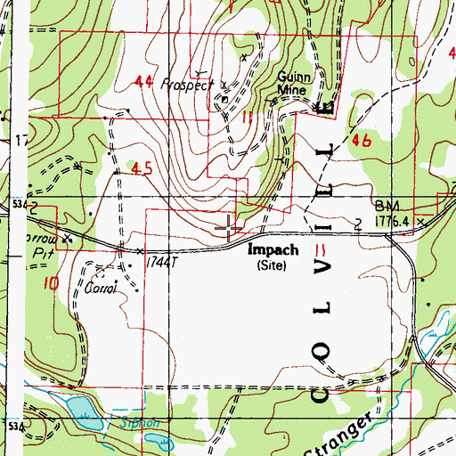 Topographic Map of Impach, WA