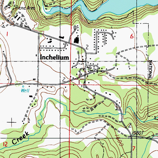 Topographic Map of Inchelium, WA
