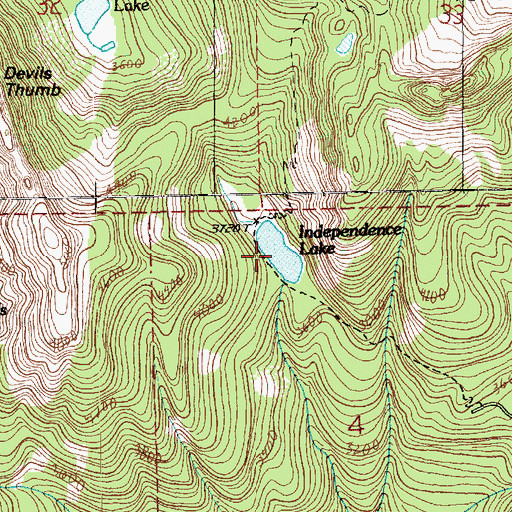 Topographic Map of Independence Lake, WA