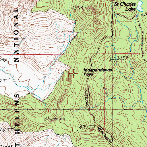 Topographic Map of Independence Pass, WA