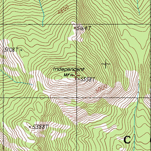 Topographic Map of Independent Mountain, WA