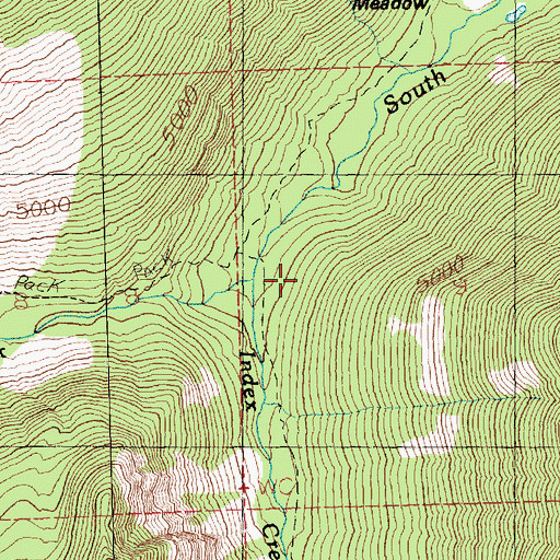 Topographic Map of Index Creek, WA