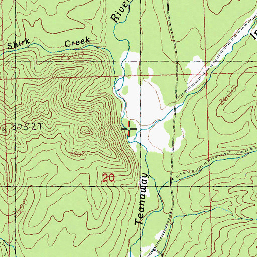 Topographic Map of Indian Creek, WA