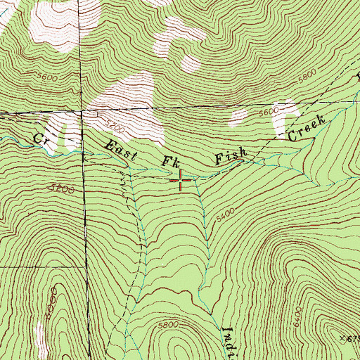 Topographic Map of Indian Creek, WA