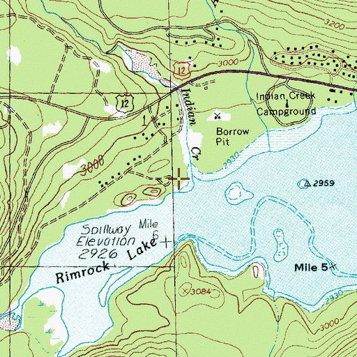 Topographic Map of Indian Creek, WA